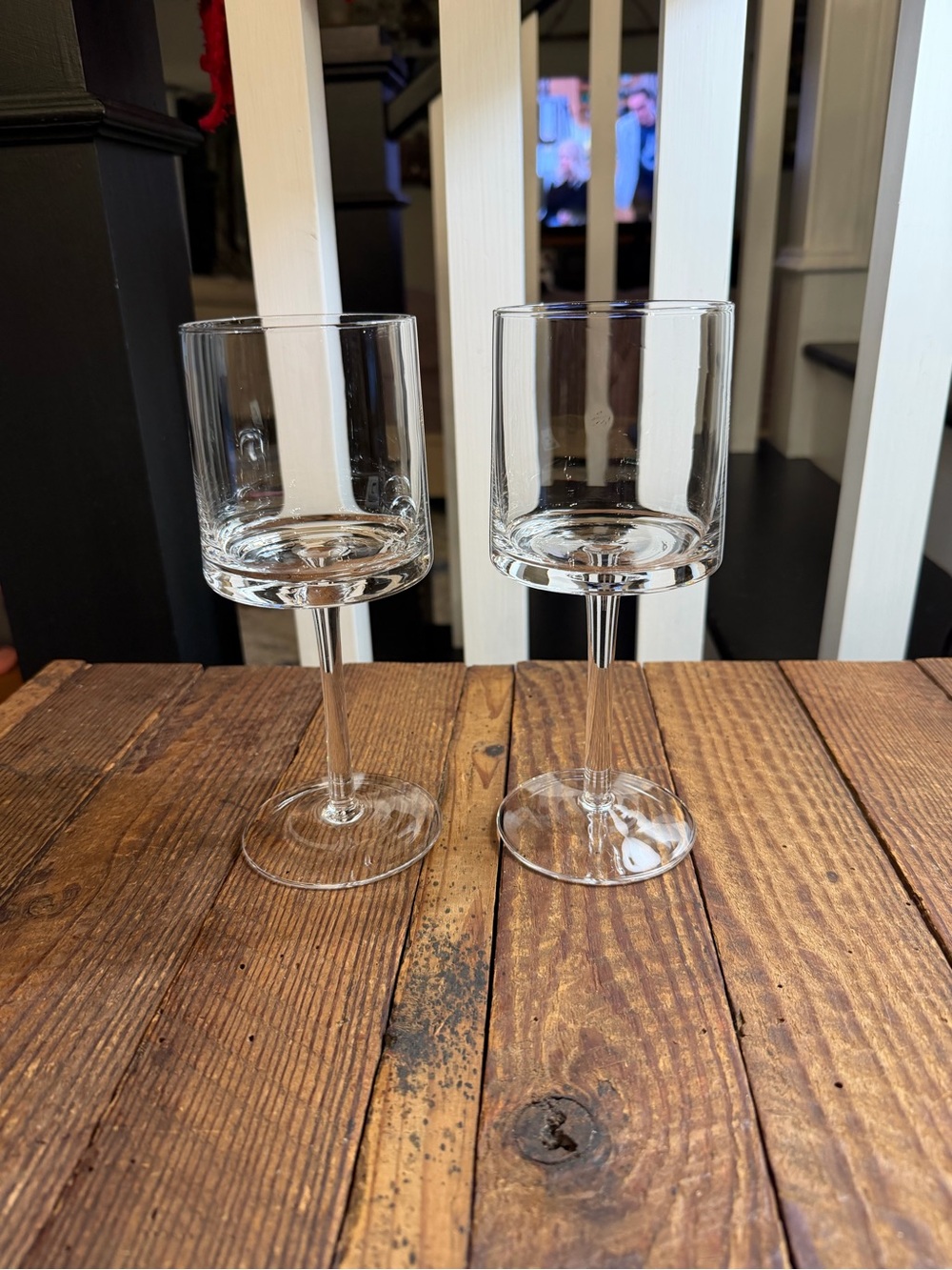 Pair of Stunning Modern White Wine Goblets